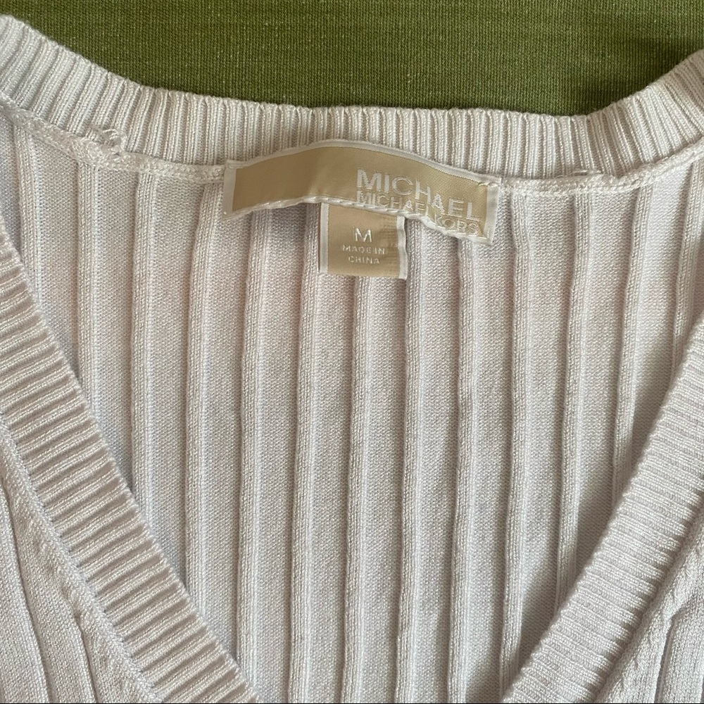 Michael Kors White Knit Bell Sleeve Sweater Top M - Picture 4 of 4